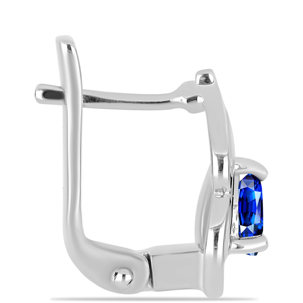 Ezüst Fülbevaló Ausztrál Kék Zafírral