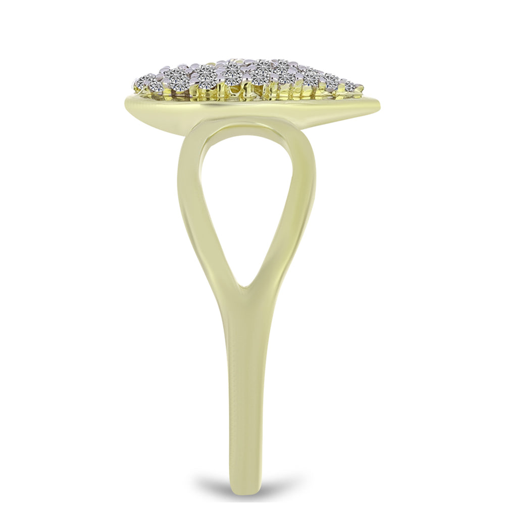 Arannyal Bevont Ezüst Szett Pezsgő Gyémánttal és Fehér Topázzal ( Fülbevaló+Gyűrű+Medál )