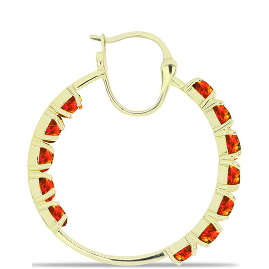 Arannyal Bevont Ezüst Fülbevaló Amerikai Tűzopállal