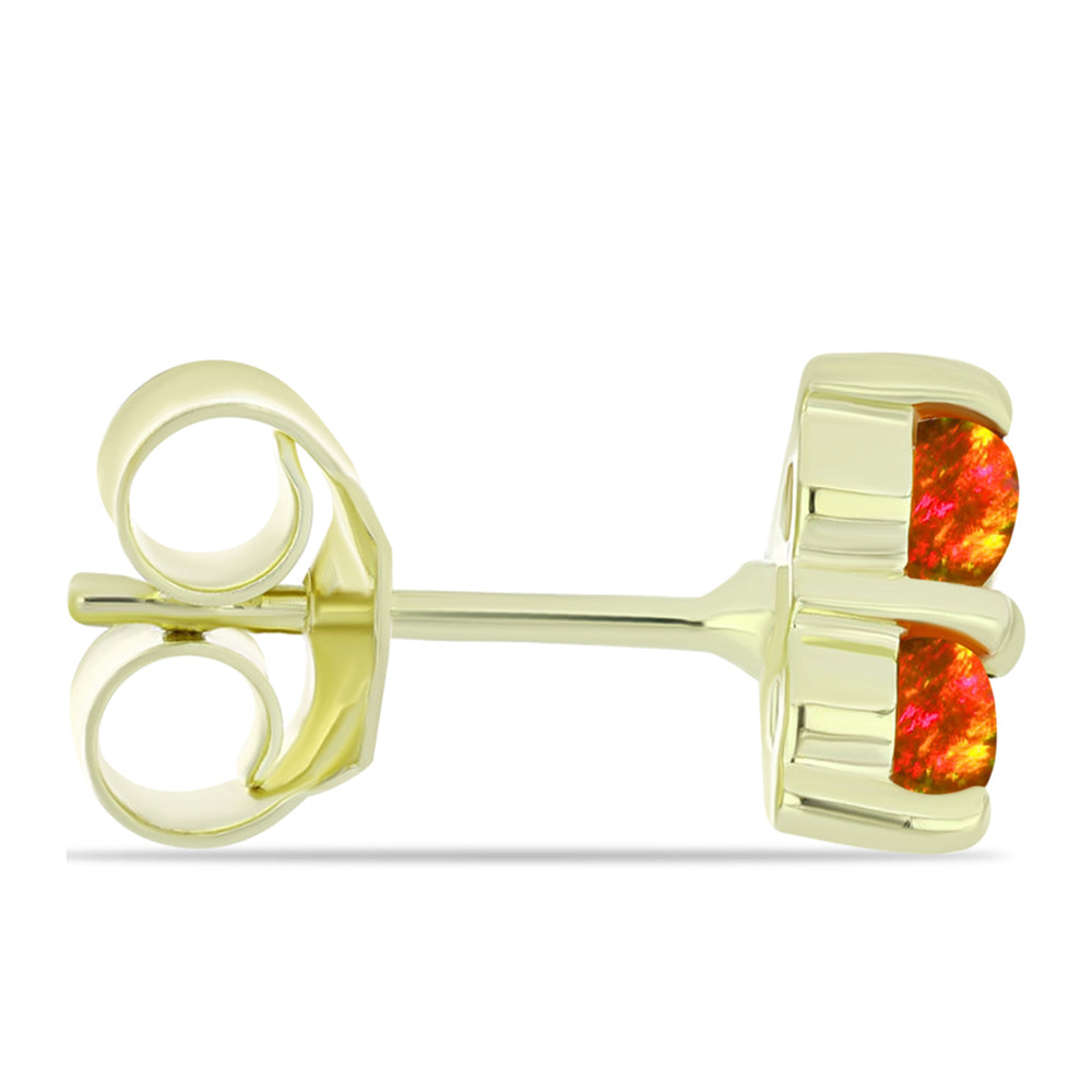 Arannyal Bevont Ezüst Fülbevaló Amerikai Tűzopállal