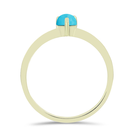 Arannyal Bevont Ezüst Gyűrű Csipkerózsika Türkizzel