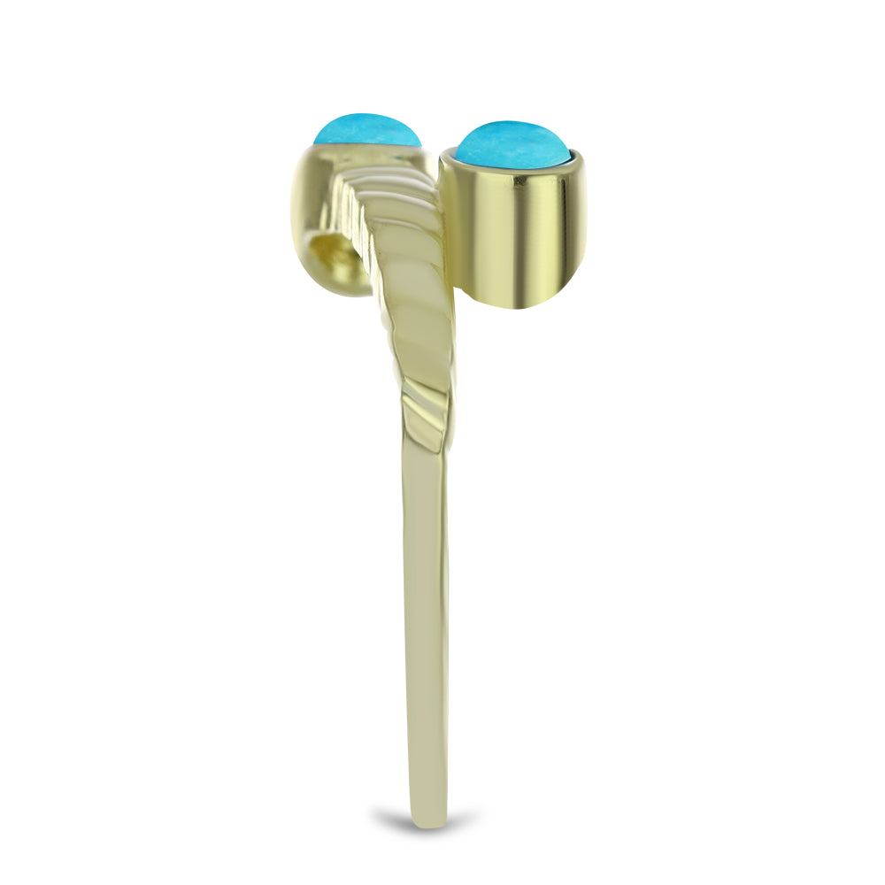 Arannyal Bevont Ezüst Gyűrű Csipkerózsika Türkizzel