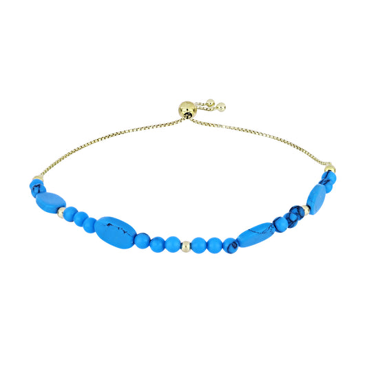 Arannyal Bevont Ezüst Karkötő Csipkerózsika Türkizzel