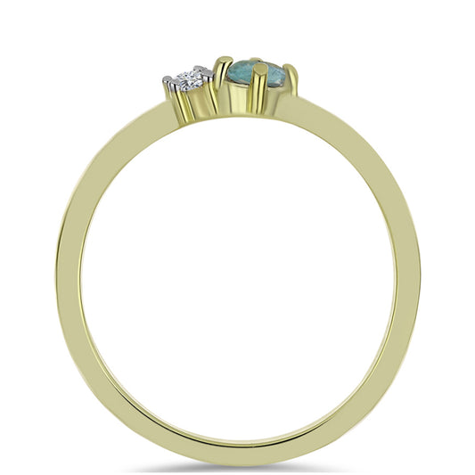 Arannyal Bevont Ezüst Gyűrű Labradorittal és Fehér Topázzal