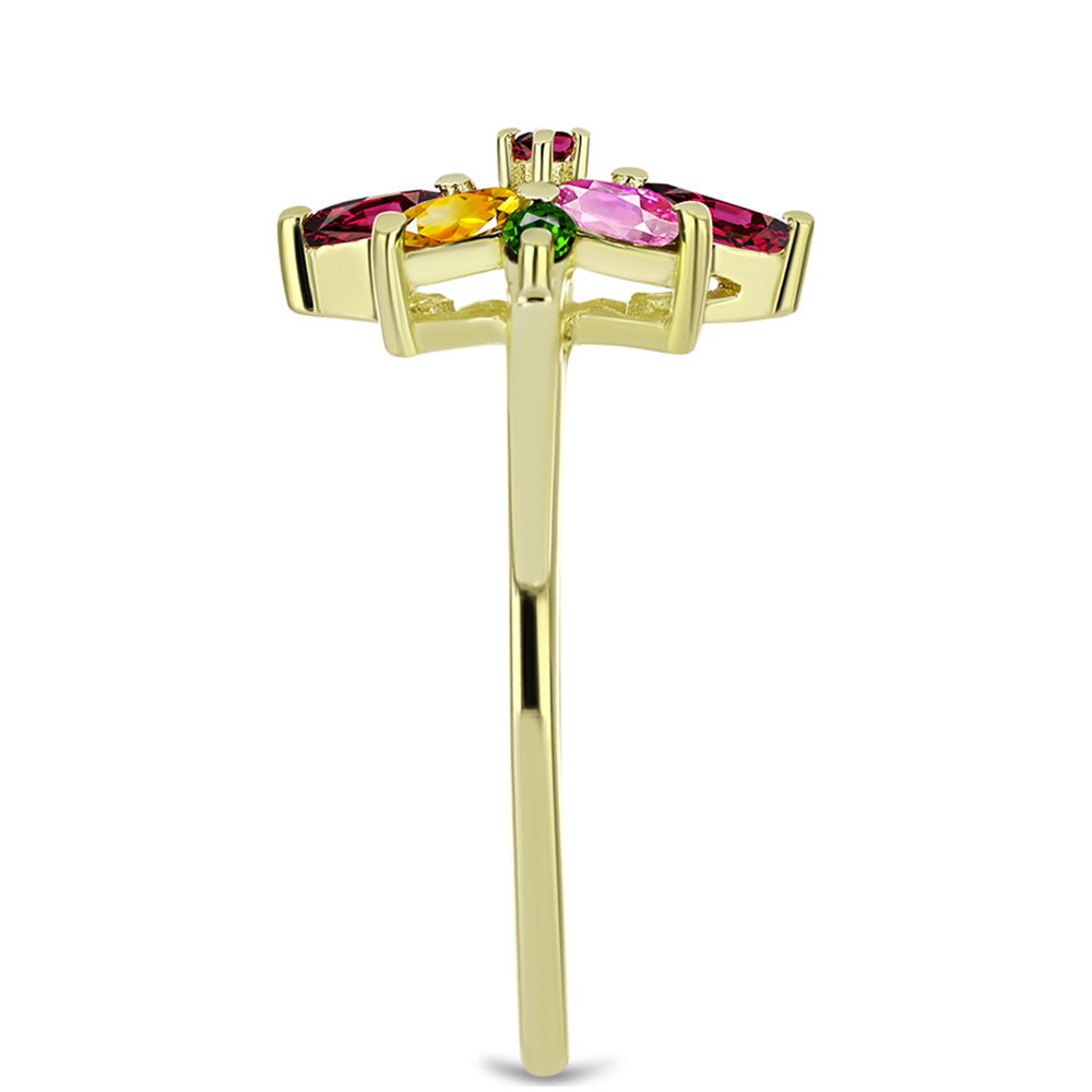 Arannyal Bevont Ezüst Gyűrű Csakra Tourmalinnal