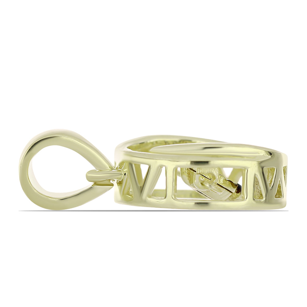 Arannyal Bevont Ezüst Medál Kék Táncoló Gyémánttal