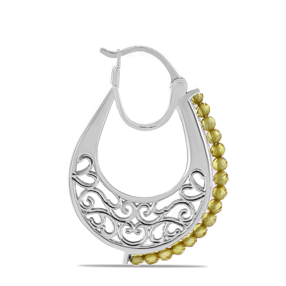 Ezüst Fülbevaló Ural Citrinnel