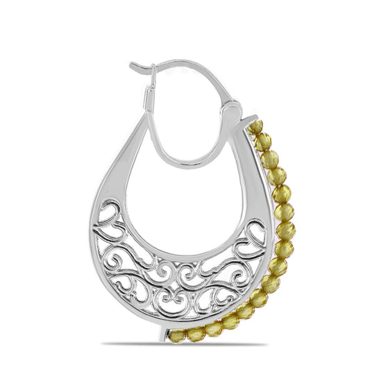 Ezüst Fülbevaló Ural Citrinnel