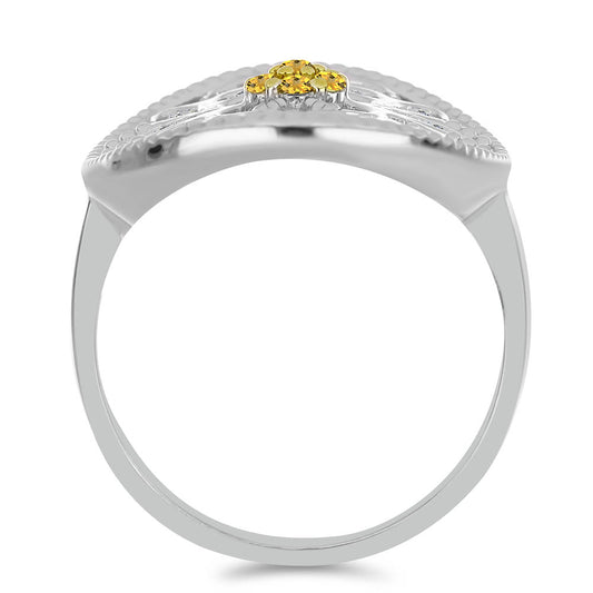 Ezüst Gyűrű Ural Citrinnel és Fehér Topázzal