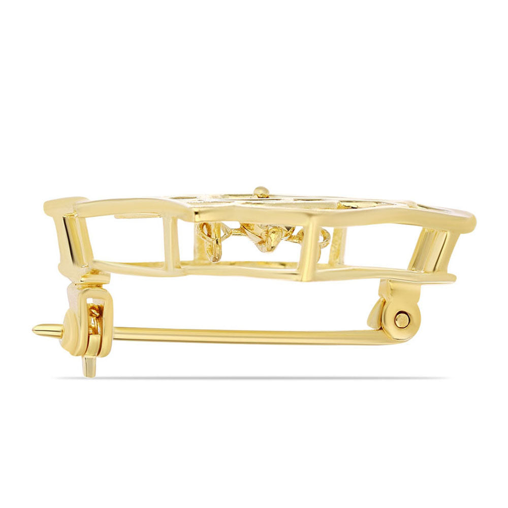 Arannyal Bevont Ezüst Bross Kognak Gyémánttal