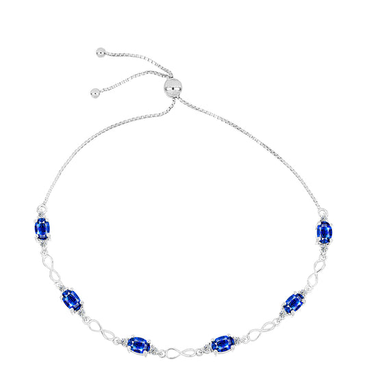 Ezüst Karkötő Ausztrál Kék Zafírral és Fehér Topázzal