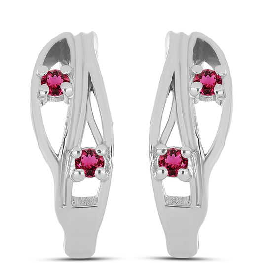Ezüst Fülbevaló Cruzeroi Rubellittel
