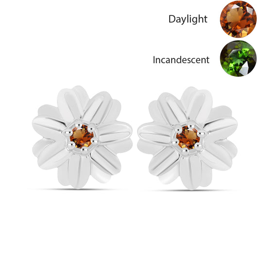 Ezüst Fülbevaló Minősített laboratóriumban előállított Anatóliai Zultanit-tal