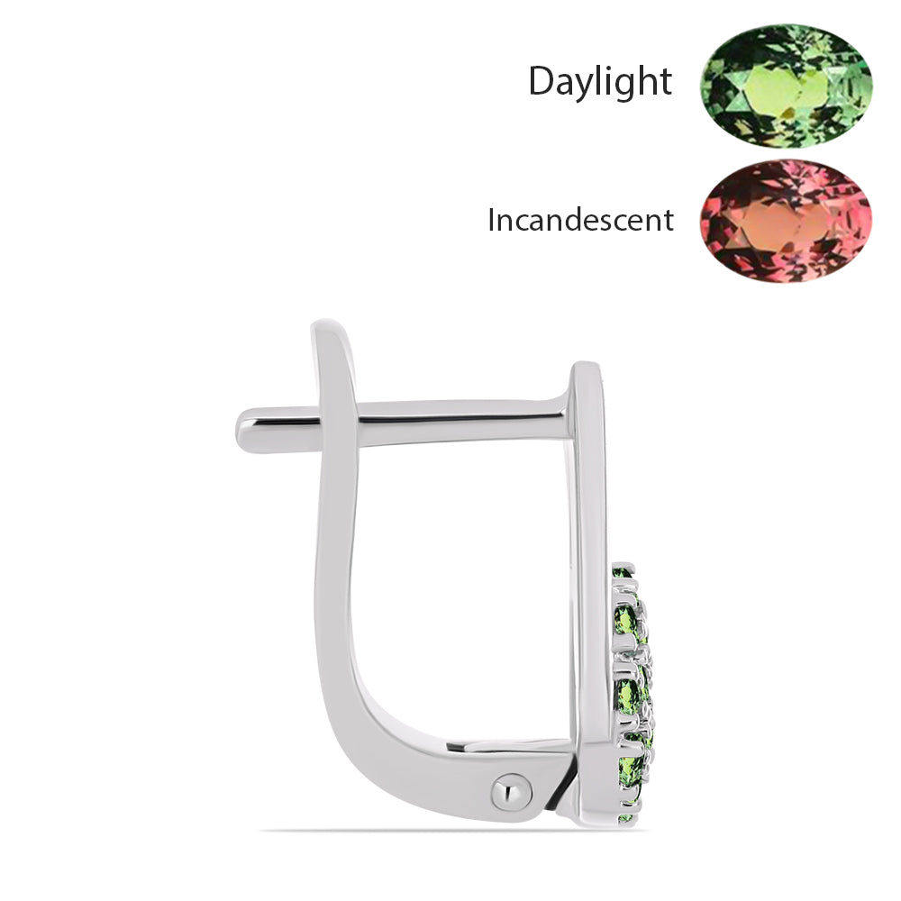 Ezüst Fülbevaló Természetes Alexandrittal