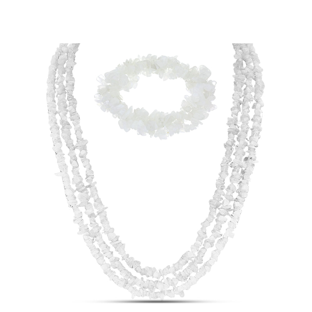 Nugget Szett Szivárvány Holdkővel ( Nyaklánc+Karkötő )