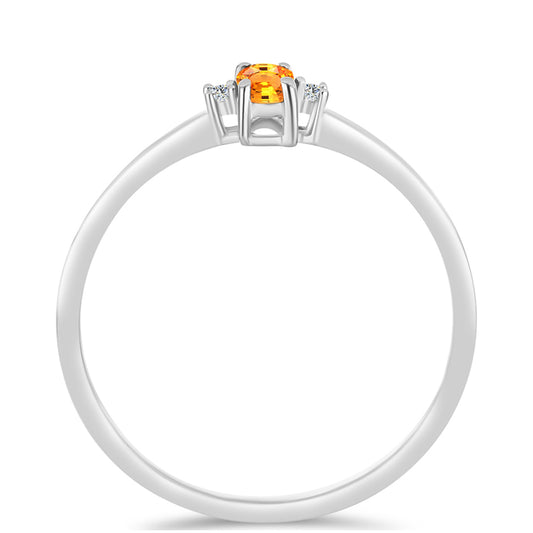 Ezüst Gyűrű Padparadschai Zafírral és Fehér Topázzal