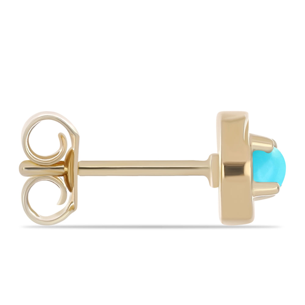 Arannyal Bevont Ezüst Fülbevaló Csipkerózsika Türkizzel és Fehér Topázzal