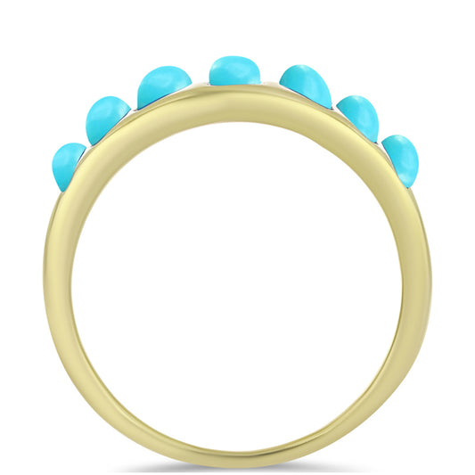 Arannyal Bevont Ezüst Gyűrű Csipkerózsika Türkizzel