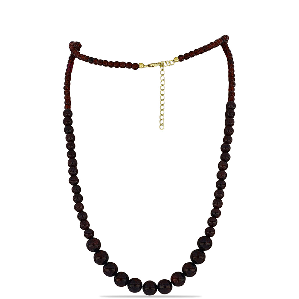 Arannyal Bevont Ezüst Nyaklánc Barton Gránáttal