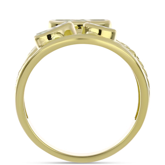 Arannyal Bevont Ezüst Gyűrű Gyöngyházzal