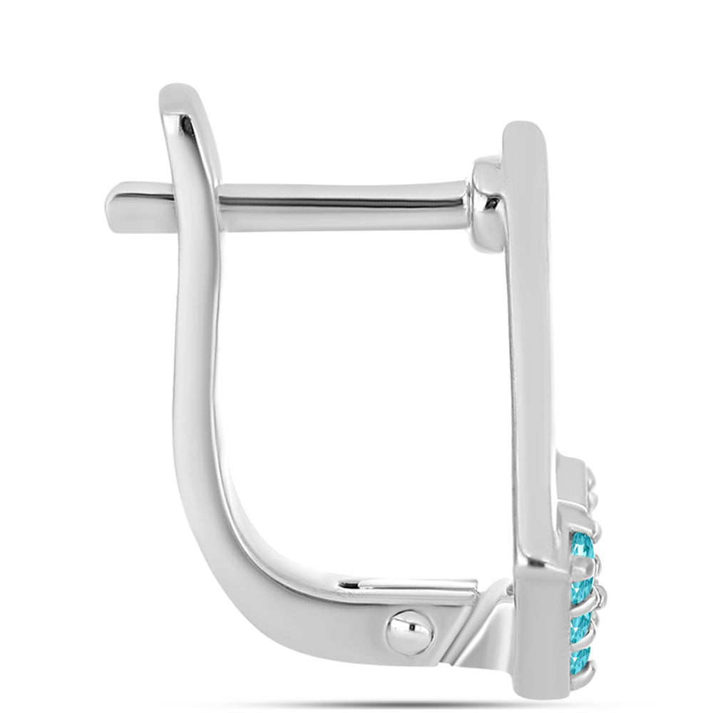 Ezüst Fülbevaló Paraiba Kvarccal