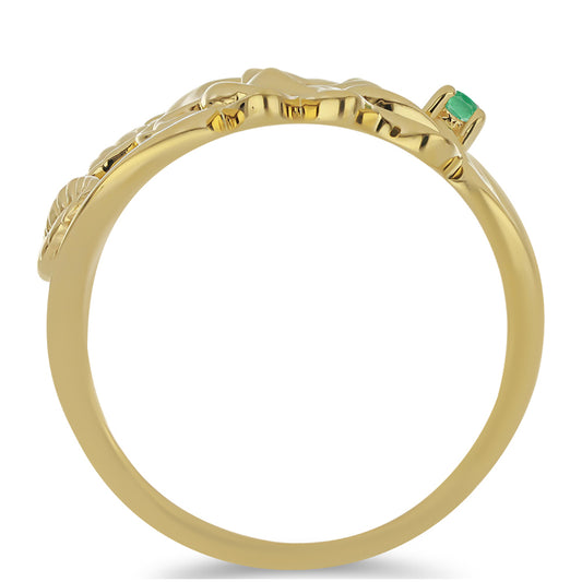 Arannyal Bevont Ezüst Gyűrű Brazil Smaragddal