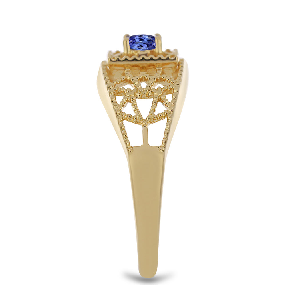 Arannyal Bevont Ezüst Gyűrű Tanzanittal