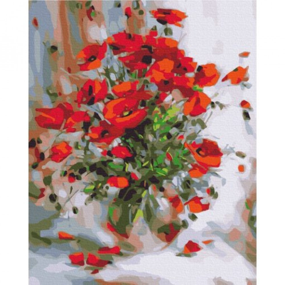 "Pipacsok olajfestékkel" Számfestő Készlet, 40x50 cm
