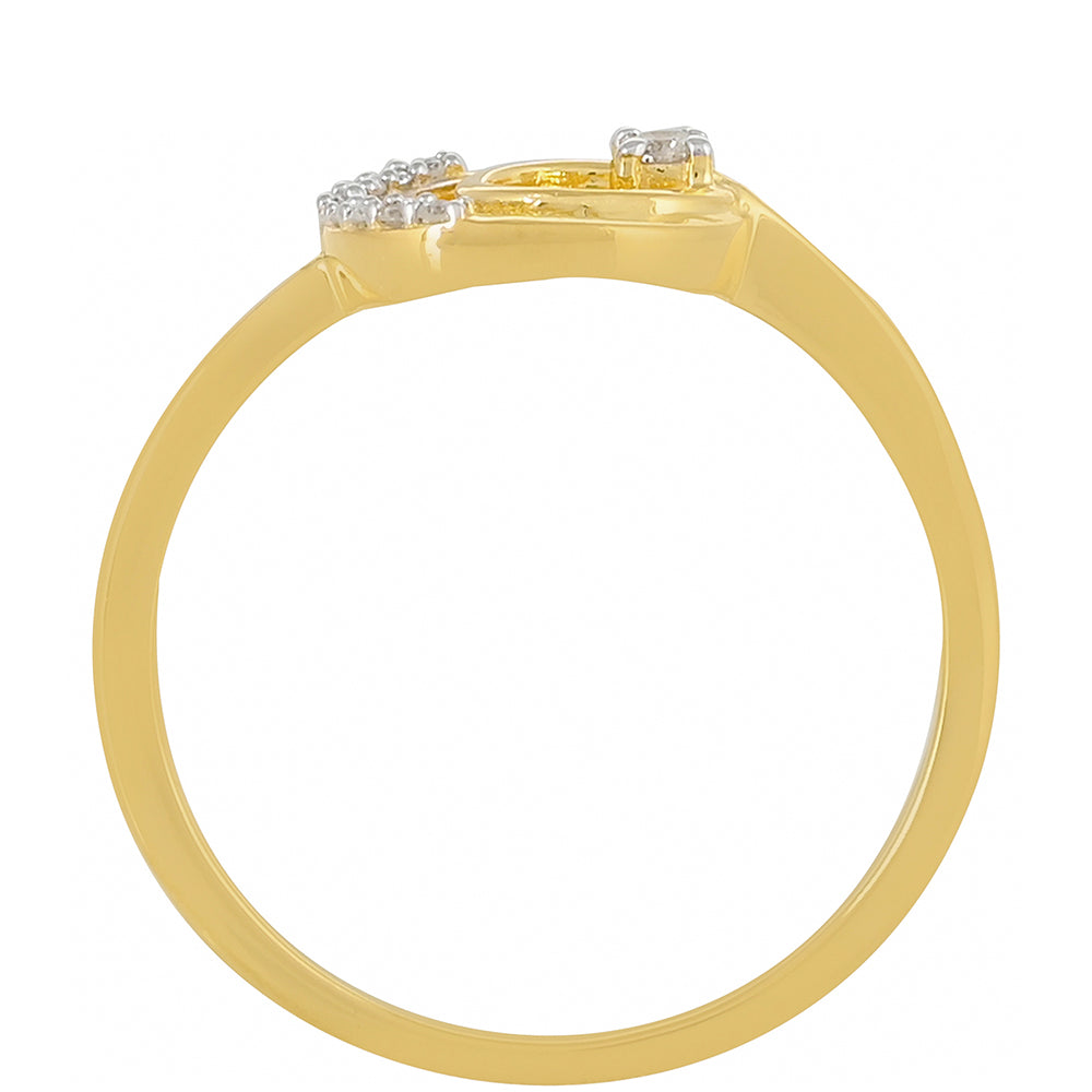 Arannyal Bevont Ezüst Gyűrű Fehér Gyémánttal