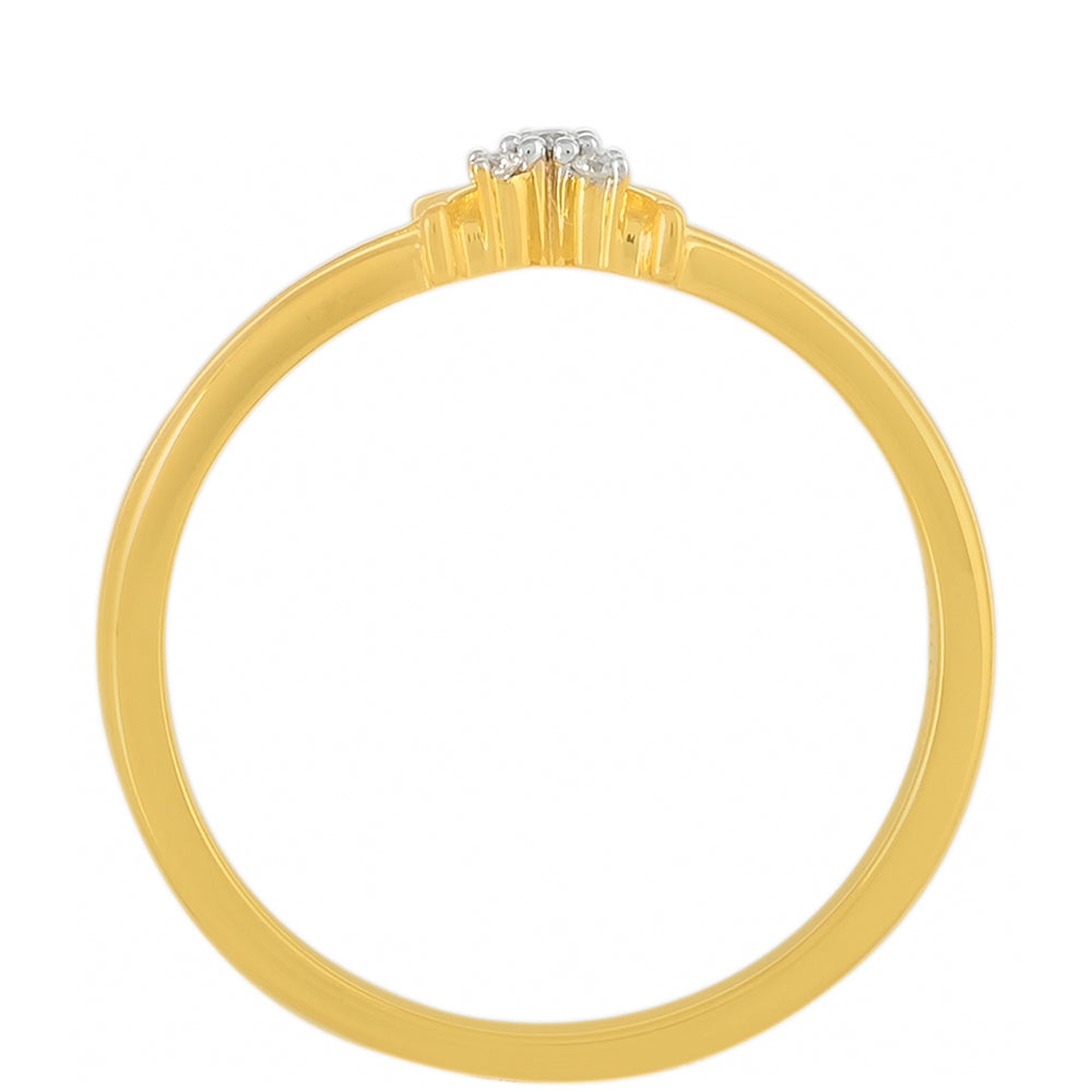 Arannyal Bevont Ezüst Gyűrű Fehér Gyémánttal