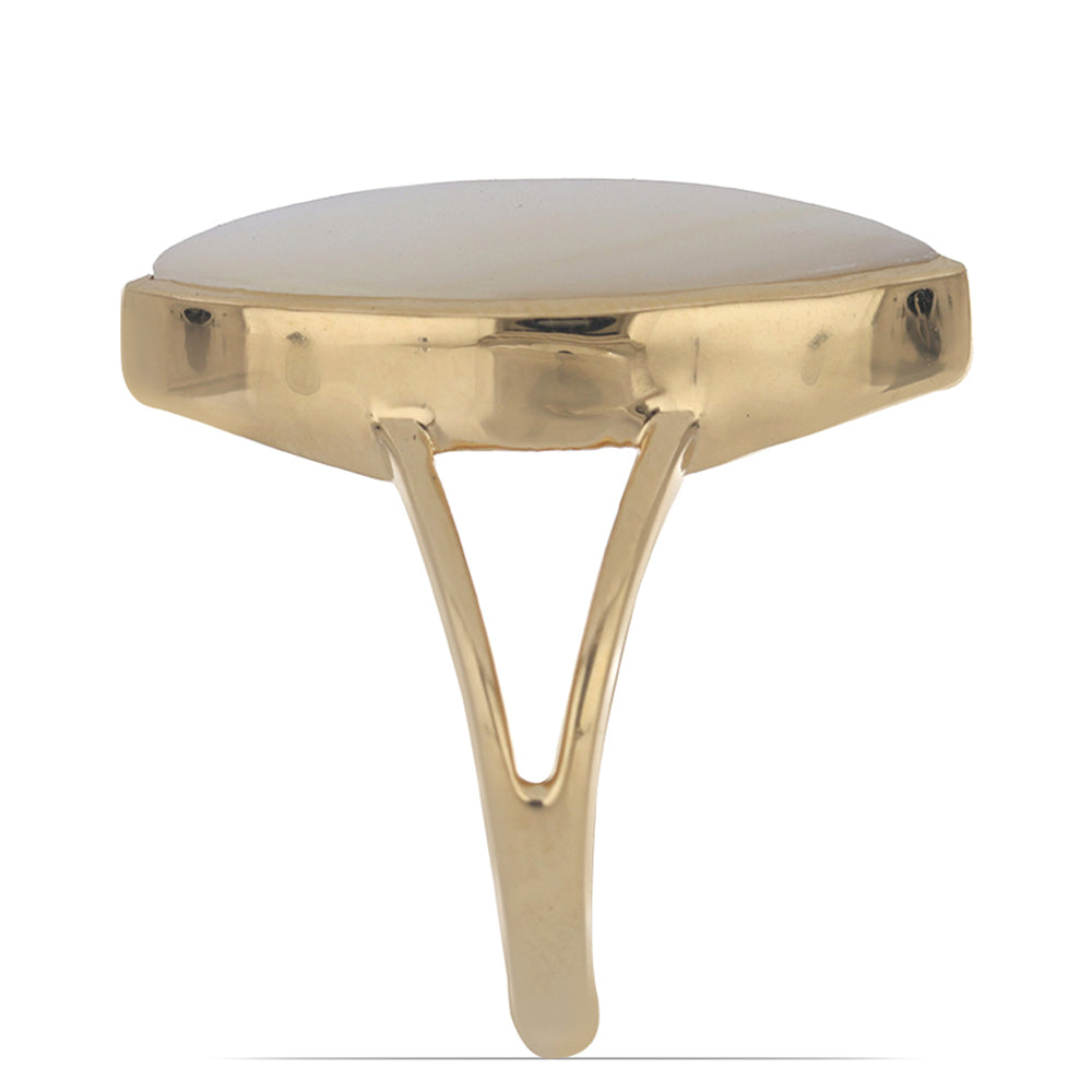 Arannyal Bevont Ezüst Gyűrű Gyöngyházzal