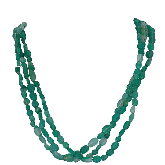 Arannyal Bevont Ezüst Nyaklánc Spruc Pine Zöld Acháttal