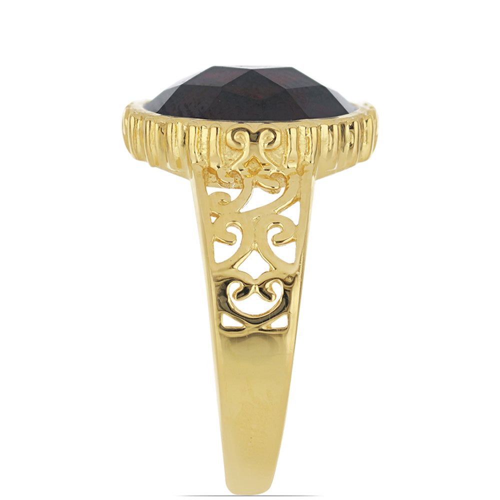 Arannyal Bevont Ezüst Gyűrű Barton Gránáttal