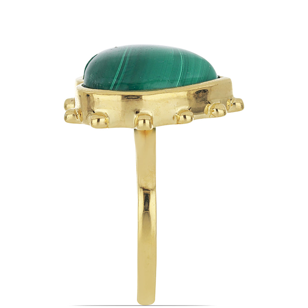 Arannyal Bevont Ezüst Gyűrű Wales-i Malachittal