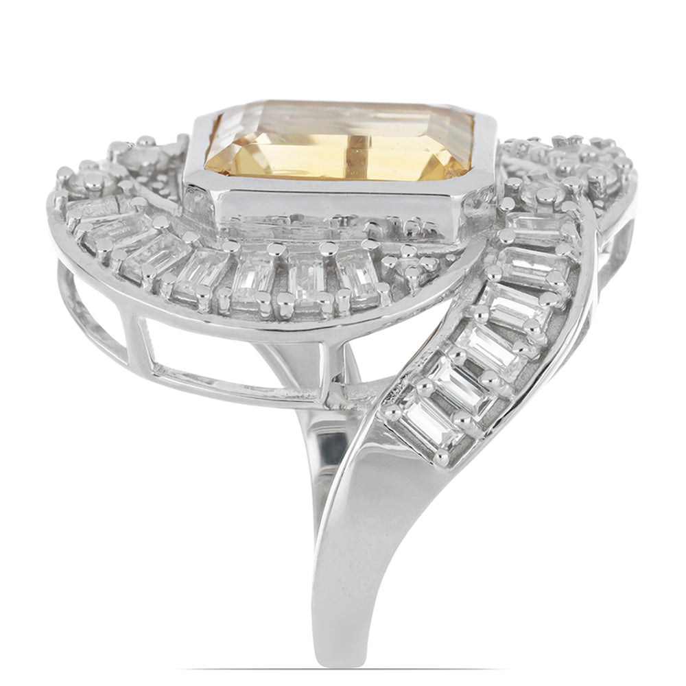 Ezüst Gyűrű Ural Citrinnel és Fehér Topázzal