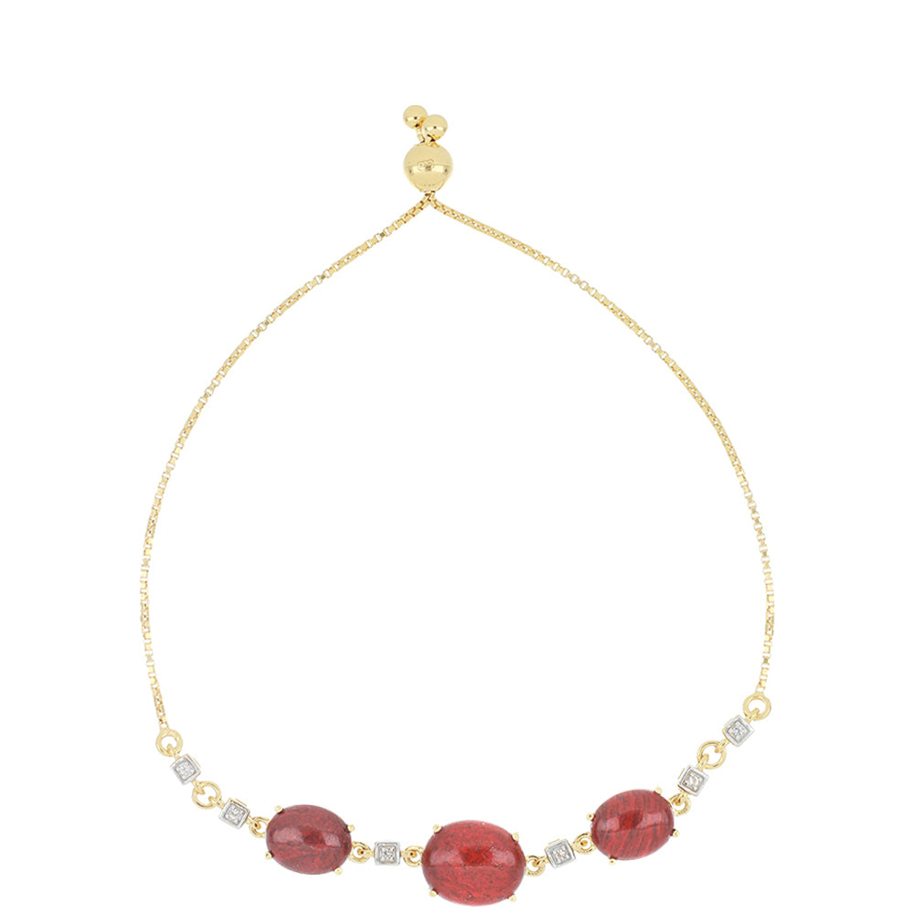Arannyal Bevont Ezüst Karkötő Vörös Jáspissal és Fehér Topázzal