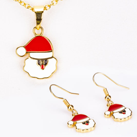 Arany tónusú Emporia Ötvözetű Szett Vörös Emporia® Kristállyal ( Nyaklánc+Fülbevaló+Medál )