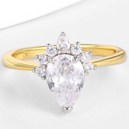 Arany tónusú Emporia Ötvözetű Gyűrű Fehér Emporia® Kristállyal