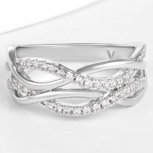 Arany tónusú Emporia Ötvözetű Gyűrű Fehér Emporia® Kristállyal