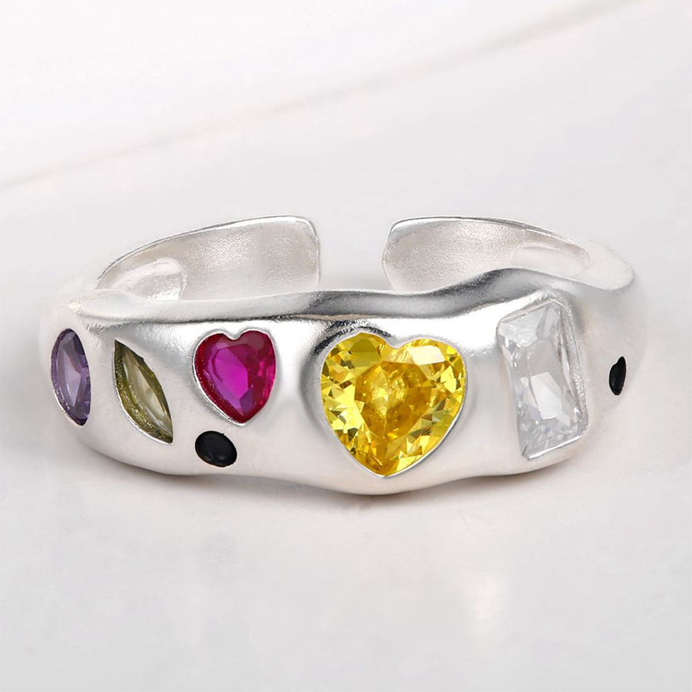 Arany tónusú Emporia Ötvözetű Gyűrű Vörös Emporia® Kristállyal és Sárga Emporia® Kristállyal 1 