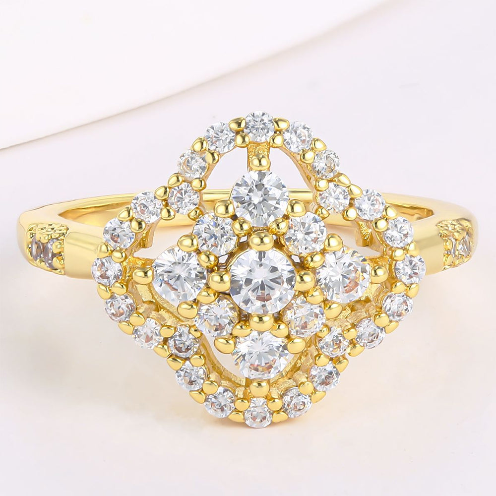 Arany tónusú Emporia Ötvözetű Gyűrű Fehér Emporia® Kristállyal 1 