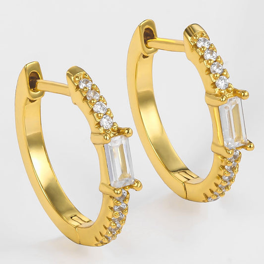 Arany tónusú Emporia Ötvözetű Fülbevaló Fehér Emporia® Kristállyal