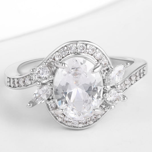 Arany tónusú Emporia Ötvözetű Gyűrű Fehér Emporia® Kristállyal