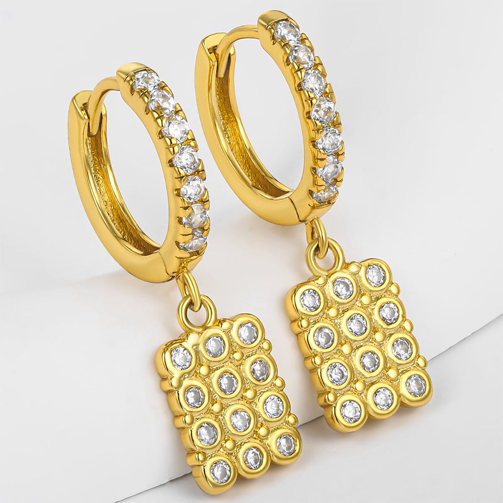 Arany tónusú Emporia Ötvözetű Fülbevaló Fehér Emporia® Kristállyal