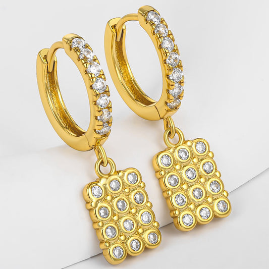 Arany tónusú Emporia Ötvözetű Fülbevaló Fehér Emporia® Kristállyal