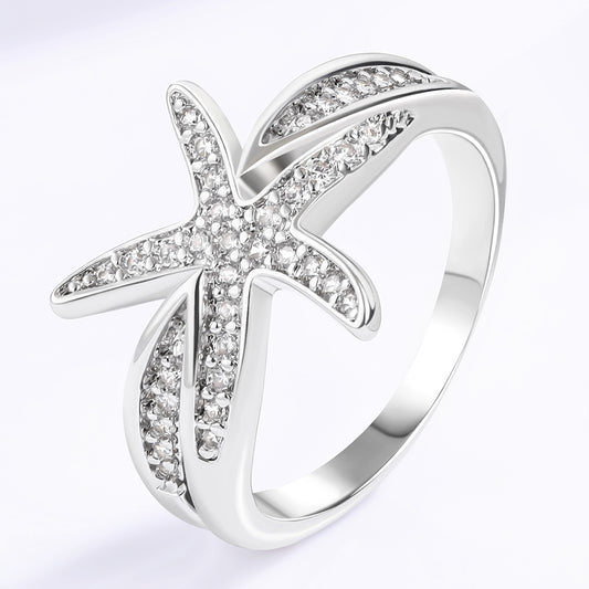 Arany tónusú Emporia Ötvözetű Gyűrű Fehér Emporia® Kristállyal