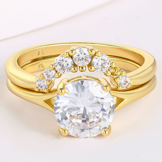 Arany tónusú Emporia Ötvözetű Gyűrű Fehér Emporia® Kristállyal