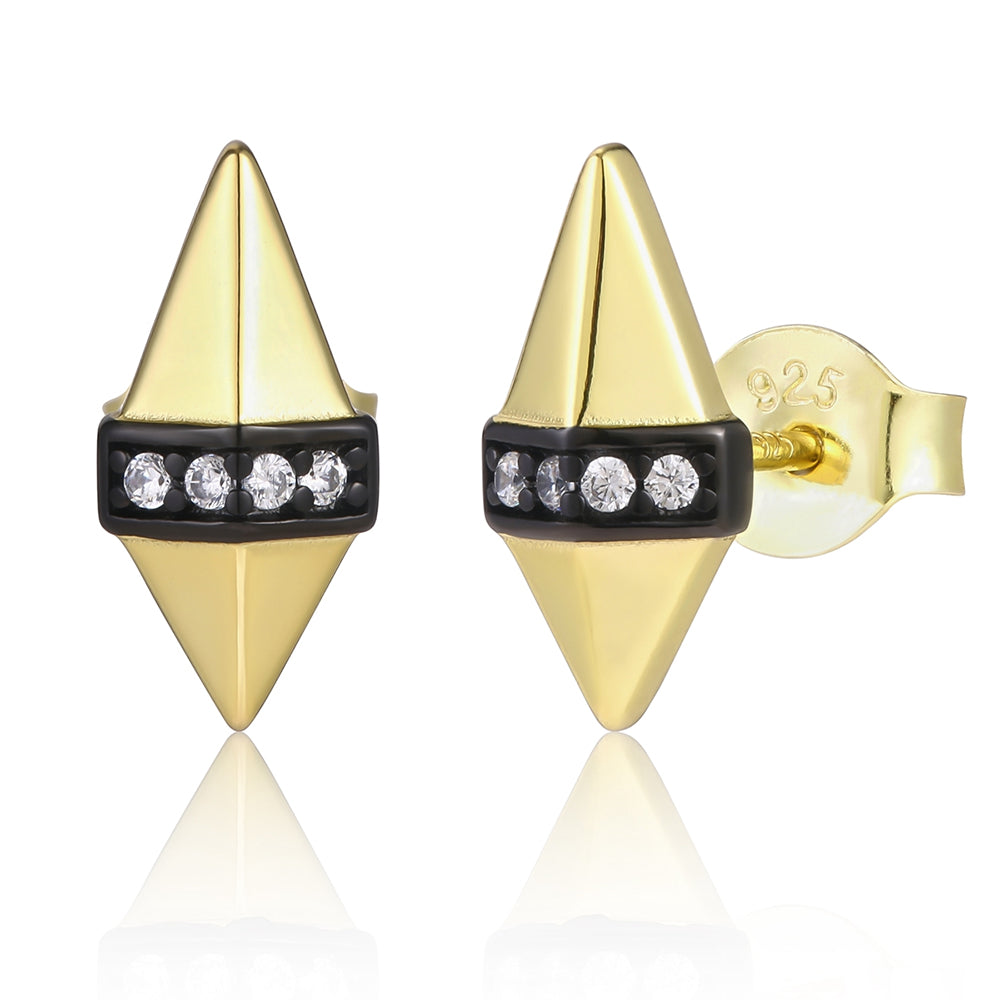 Arany tónusú Emporia Ötvözetű Fülbevaló Fehér Emporia® Kristállyal és Tűzzománccal