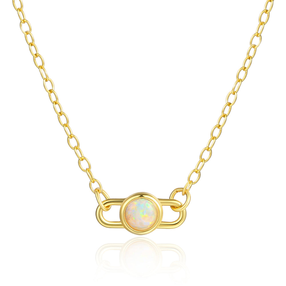 Arany tónusú Emporia Ötvözetű Nyaklánc Fehér Emporia® Kristállyal 1 