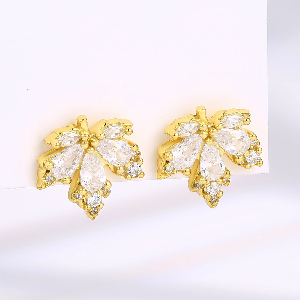 Arany tónusú Emporia Ötvözetű Fülbevaló Fehér Emporia® Kristállyal 1 